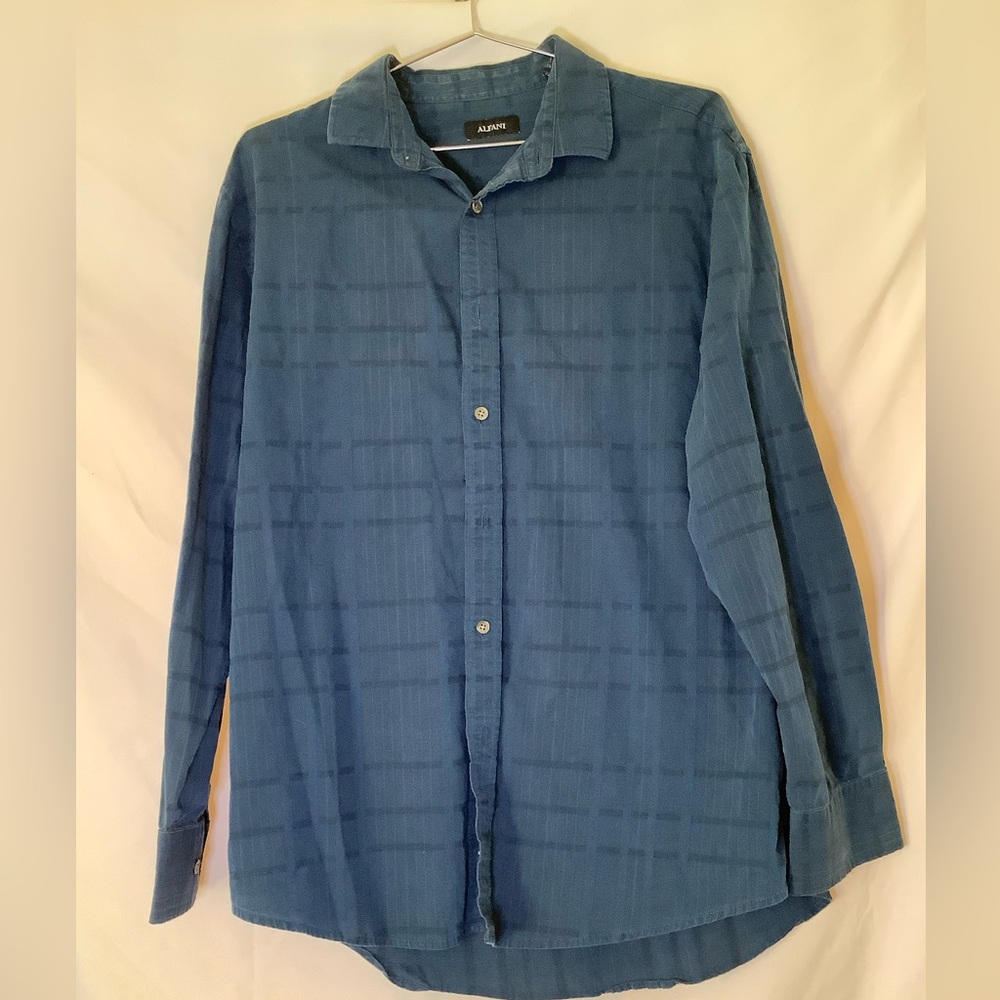🔥Alfani Navy Button-Up Shirt
